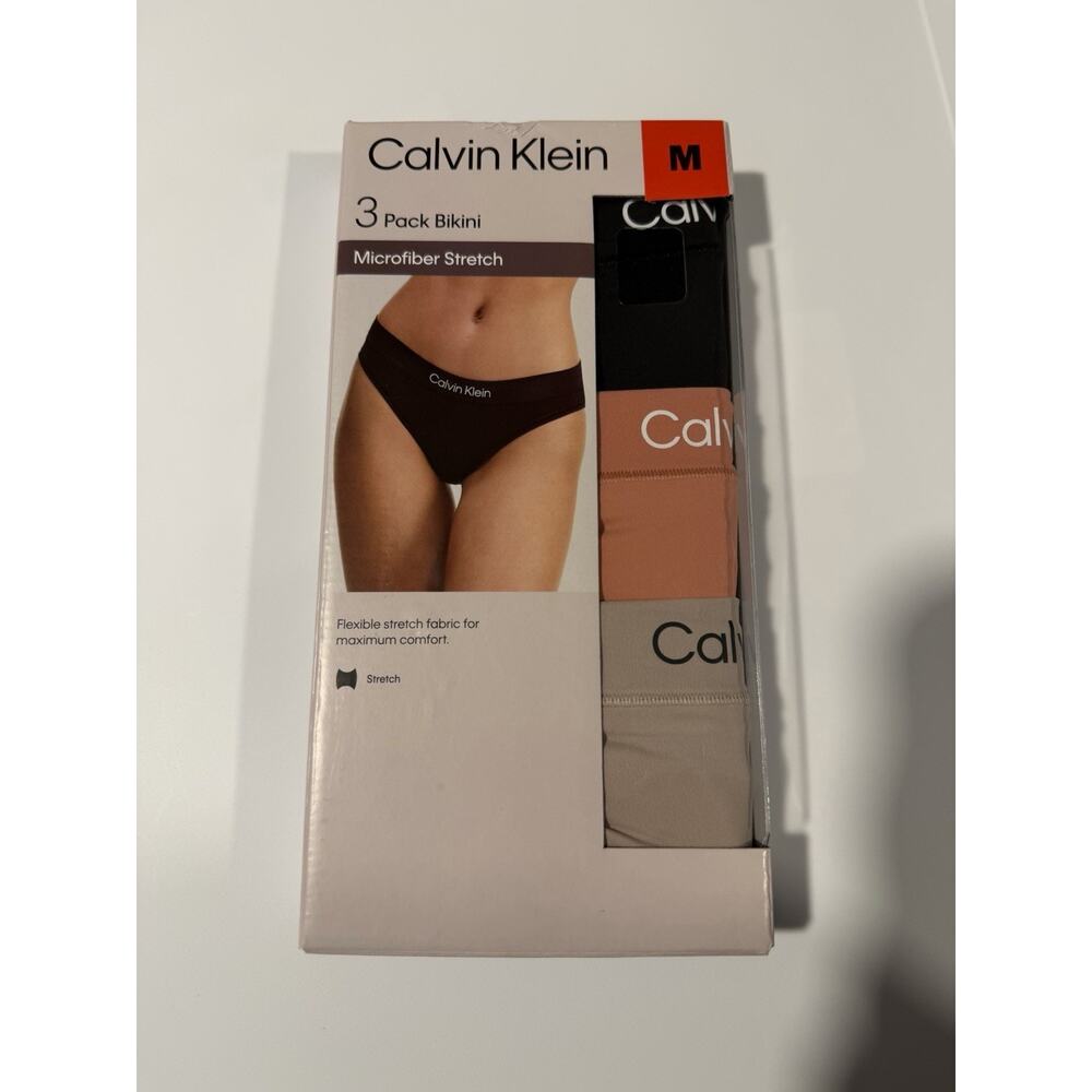 Calvin Klein CK 3 Pack Bikini Panties Underwear Womens Medium New